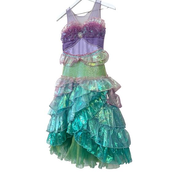Disney Store Deluxe Ariel Little Mermaid Costume Dress Girls Size 10 L - Picture 3 of 10